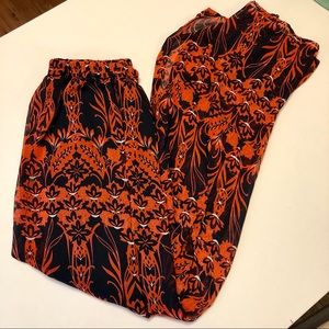 Red and blue maxi skirt